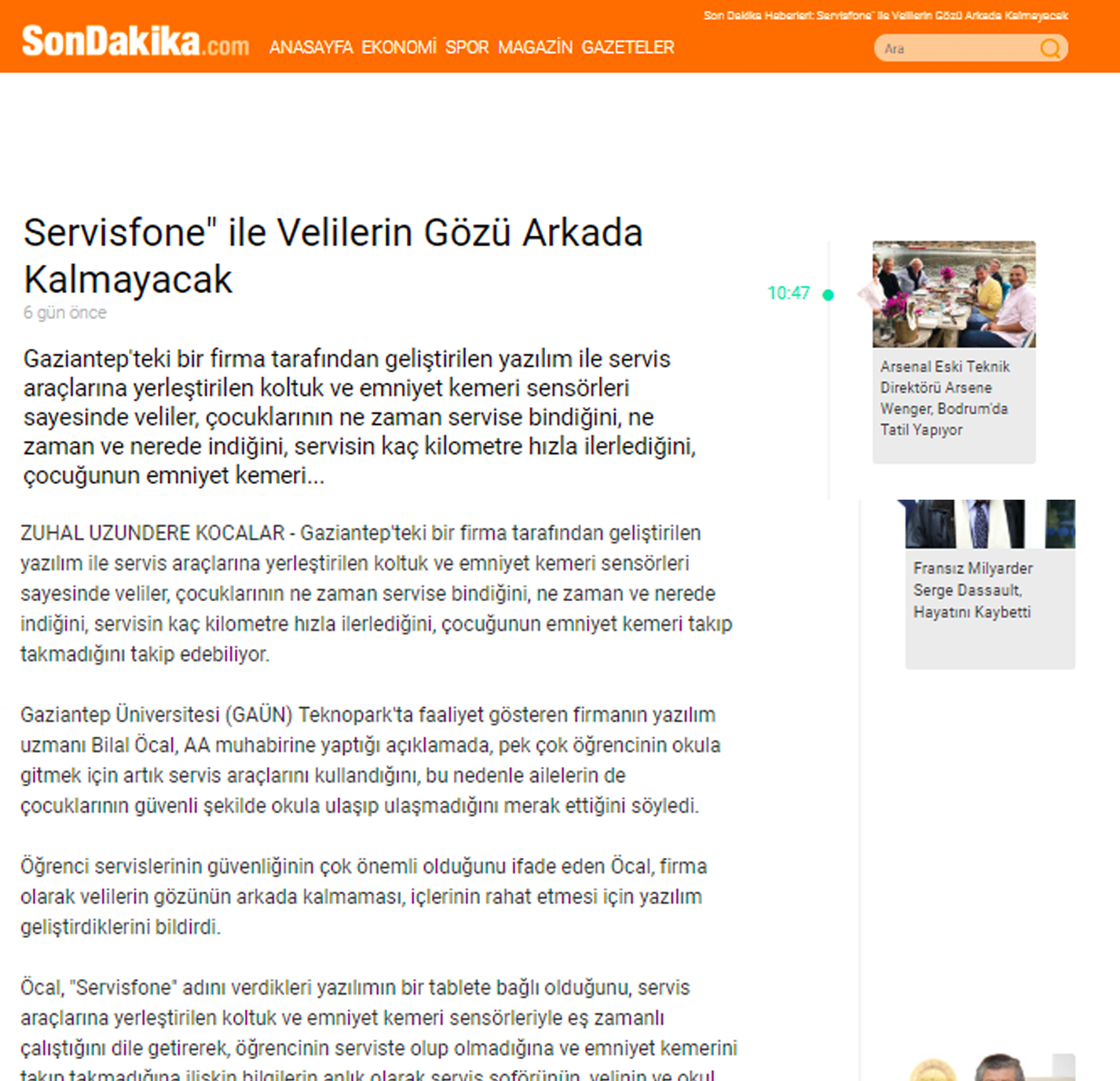 okul servis aracı koltuk sensörleri son dakika